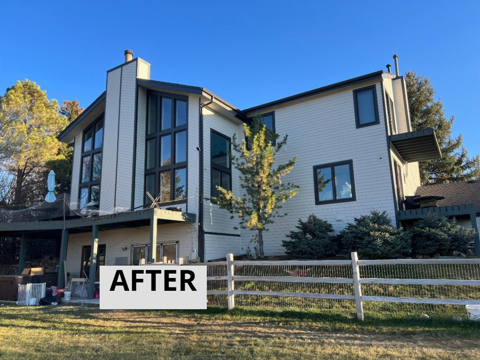 The completed exterior renovation of a house, showing the "after" result by Grayson General Contracting in Parker, CO.