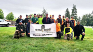 A group of arborists and volunteers from TreeWise LLC at a Saluting Branches event in Vancouver, WA.