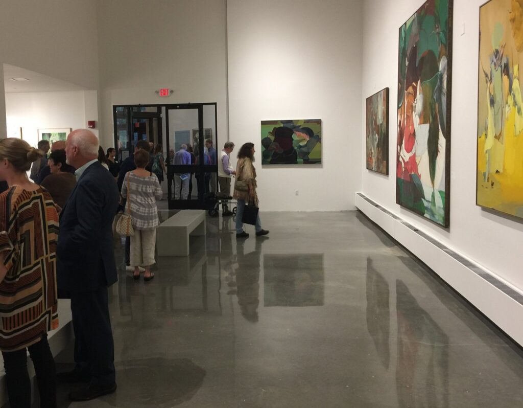 An art gallery with highly polished concrete floors installed by Heavy Duty Floors, LLC in New Britain, CT.
