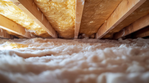 Close-up of attic insulation installation by CT Insulation Services LLC in Stamford, CT