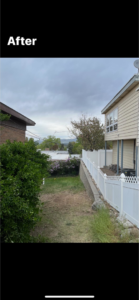 A residential backyard after a successful tree removal by Unique Tree Service in West Jordan, UT.