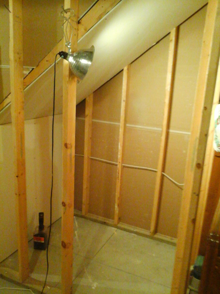 Basement framing and construction work underway by Work Horse Contracting in West Fargo, ND.