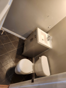 Bathroom with old fixtures removed, walls prepped for renovation by SG Service, LLC in Lincoln, NE