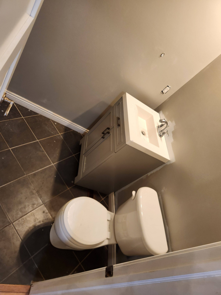 Bathroom with old fixtures removed, walls prepped for renovation by SG Service, LLC in Lincoln, NE