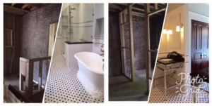 Before and after photos of a complete bathroom renovation by The Womack Group / Home Service Plus, LLC in Franklin, TN