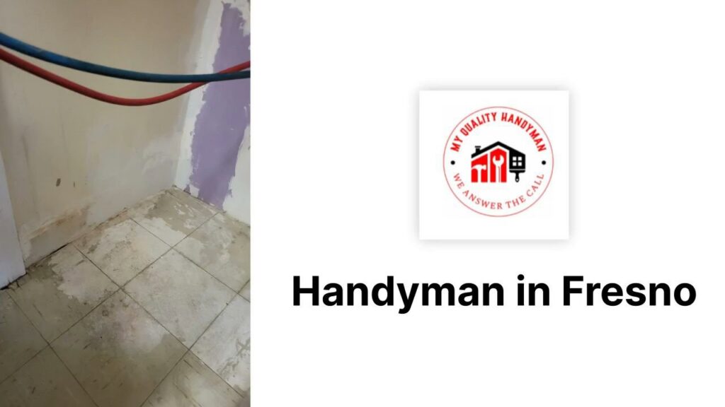 A bathroom renovation in progress with exposed pipes and damaged flooring by My Quality Handyman in Fresno, CA.