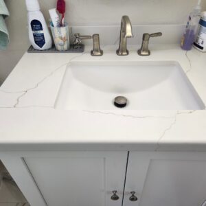 A newly installed bathroom vanity sink and faucet by AZ New Bath in Glendale, AZ