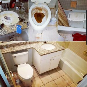 Before and after of a bathroom after extreme hoarding cleanup and junk removal by Biohazard PRO in Boston, MA.