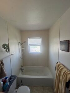 Before photo of a bathroom, ready for a renovation project by High Plains Craftsmen in Cheyenne, WY.