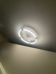 A newly installed circular ceiling light fixture by Fox Renovations in Knoxville, TN
