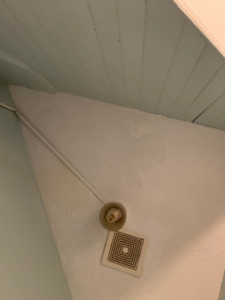 A residential ceiling showing signs of wear and discoloration, ready for repair by PG Painting and Contracting Services in Cincinnati, OH.