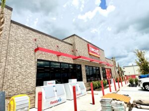 A commercial construction project for a Circle K convenience store, featuring new brick facade by M&J Florida Enterprise Llc in Orlando, FL.