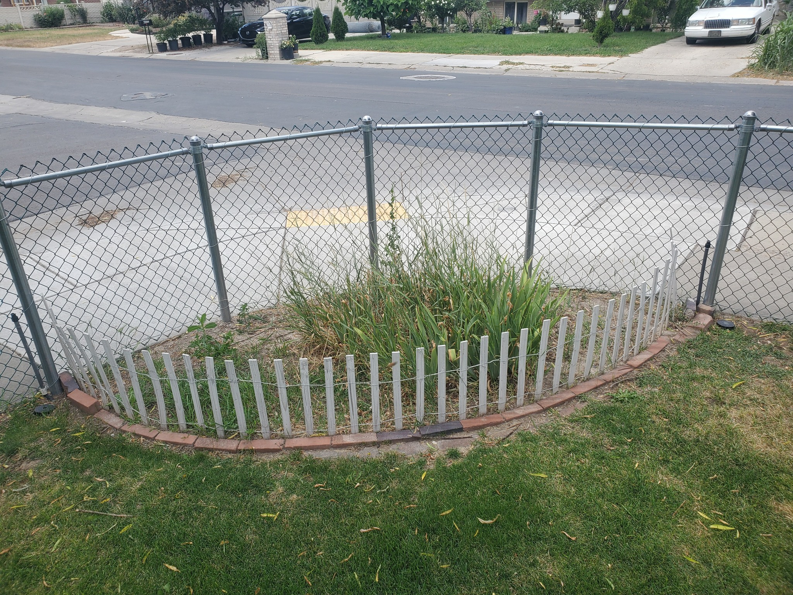A circular garden bed with plants growing, maintained by Papa Bear's Home Care in West Valley City, UT.