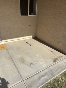 A clean and empty patio area after a junk removal service by Bin There Junk That in Phoenix, AZ.