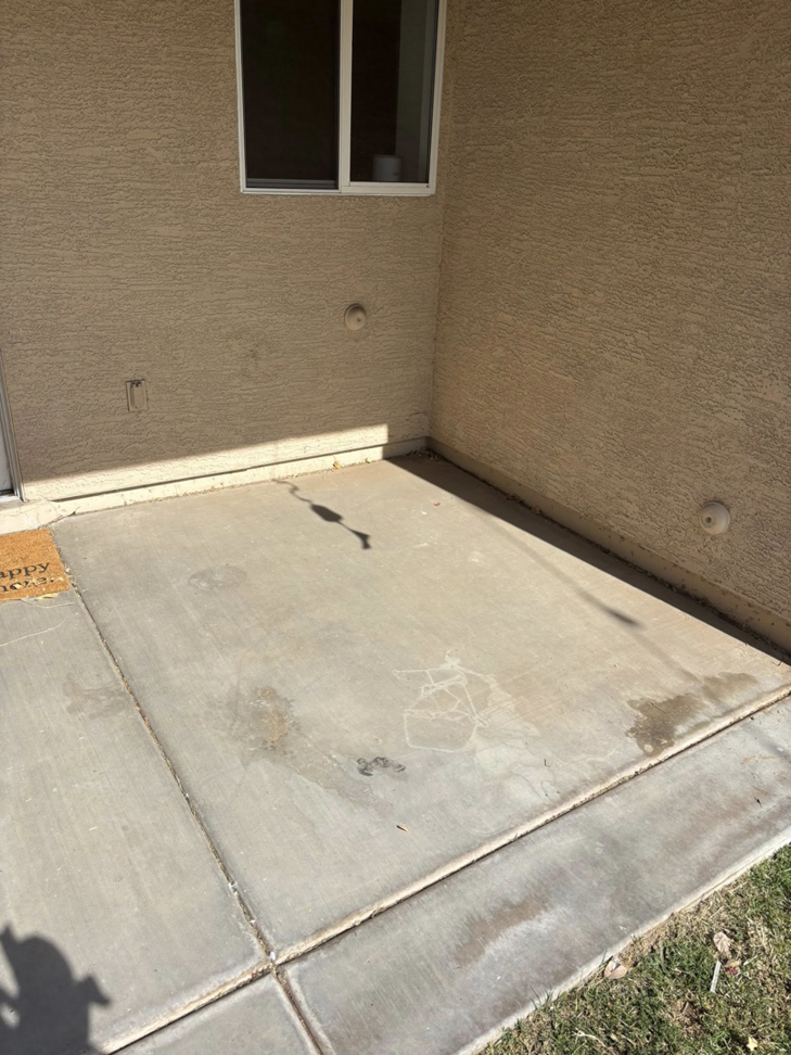 A clean and empty patio area after a junk removal service by Bin There Junk That in Phoenix, AZ.