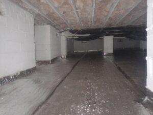 A clean and encapsulated crawl space with a vapor barrier, a service by Indoor Environmental Systems in Cary, NC.