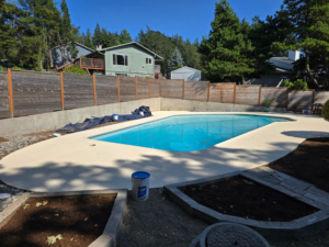 An overview of a clean pool deck resurfacing project completed by Done Right Handy in Wilmington, DE.