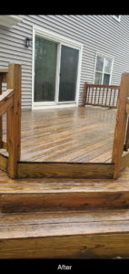 A beautifully clean wooden deck after a professional power wash service by Superior Power Wash in Danbury, CT.