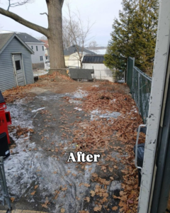 A cleared backyard after a junk removal service by EcoClear Waste Management Solutions in Aurora, CO.