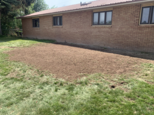A section of ground cleared and leveled after a stump removal service by Idaho Stump Grinding in Twin Falls, ID.