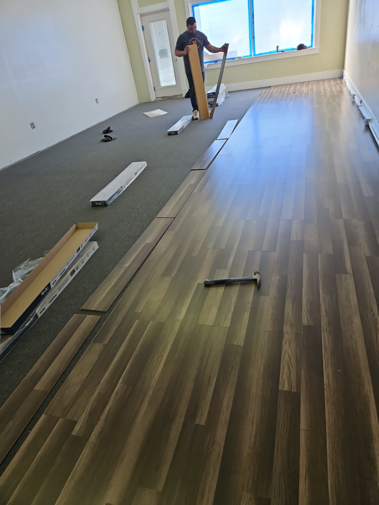 Close-up of newly installed laminate flooring by Montana Living Property Management in Helena, MT