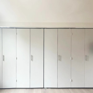 New white closet doors installed by Buerger Brothers Construction for a home in Lakewood, CO.