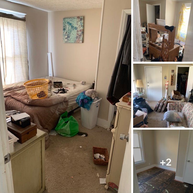 A cluttered bedroom showing items for residential junk removal by Frankie's Removal Services & Dumpster Rental in Buffalo, NY