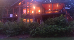 A beautifully installed coffered ceiling with recessed and LED strip lighting, a service offered by Sharper Edge Painting in Everett, WA.