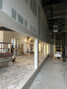 Drywall installation and finishing in a commercial building by Husky drywall LLC in Kansas City, MO.