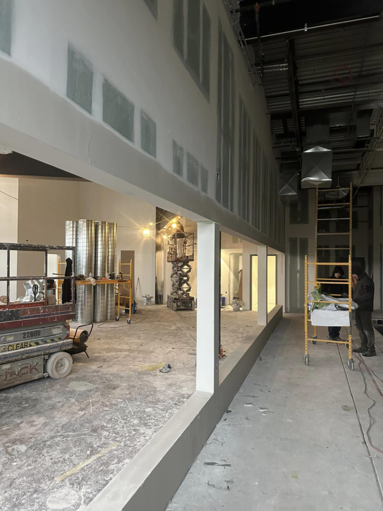 Drywall installation and finishing in a commercial building by Husky drywall LLC in Kansas City, MO.