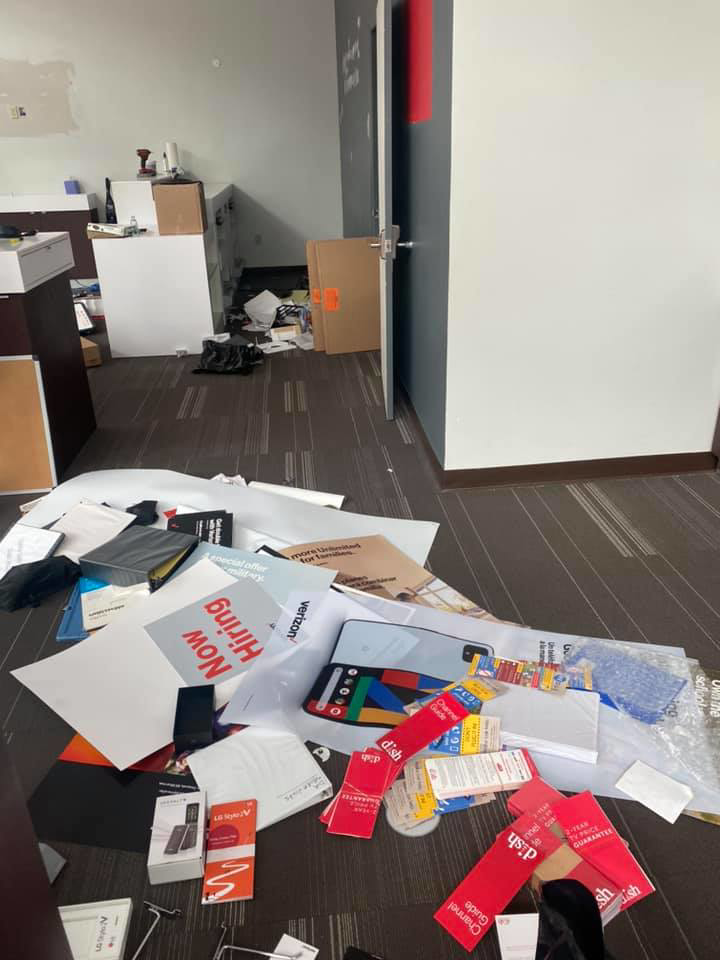 A large pile of commercial junk and debris on the floor, awaiting removal by El Paso Junk Removal and Hauling in El Paso, TX.