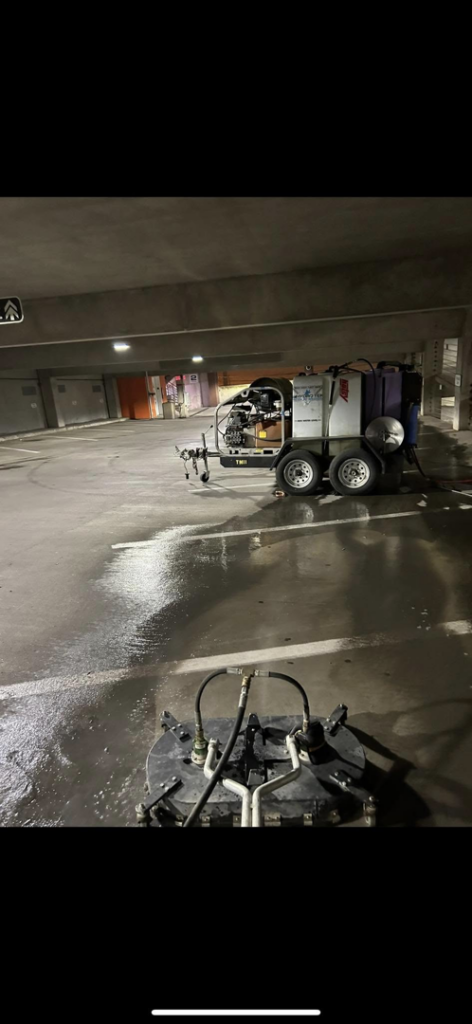 Commercial pressure washing equipment used by RWD Construction for a job in San Antonio, TX.