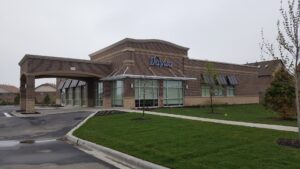The exterior of a newly completed DaVita clinic building, constructed by Frontier Construction, Inc. in Chicago, IL.