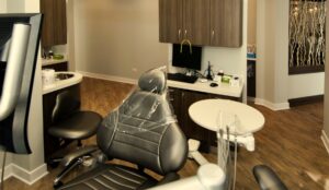 A clean and functional completed dental operatory room with modern equipment, built by Siegel Construction in Eugene, OR.