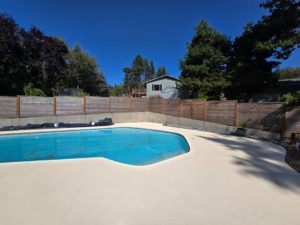 The completed pool deck renovation project, showcasing quality handyman work by Done Right Handy in Wilmington, DE.