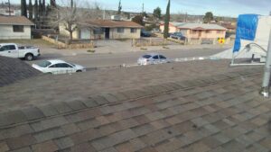 A completed residential shingle roof installed by Villalobos Remodeling & Construction in El Paso, TX