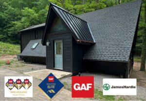 A beautifully completed roofing and siding project on a modern home by Prescott Roofing and Masonry in Carnegie, PA.