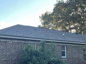 Newly installed dark shingle roof on a residential home, completed by Skyline Roofing L.L.C in Jackson, TN.