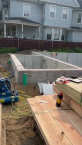 Concrete foundation walls for a new home construction project by LCM FRAMING LLC in Danbury, CT