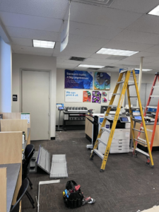 Construction debris cleanup in a commercial space by Dump the Junk Removers Corp. in Lake Worth, FL