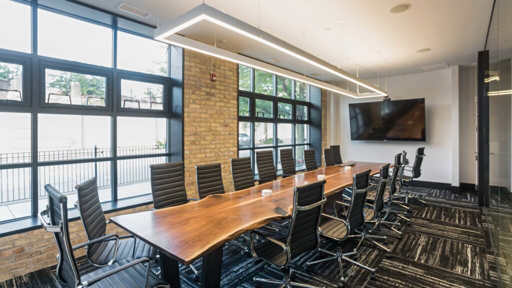 A contemporary bathroom remodel featuring a freestanding tub and double vanity by ETI Construction in Chicago, IL.