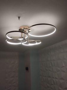 A contemporary LED ring chandelier installed by Electrician on Call and Home Service in Taguig, PH.