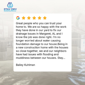 A worker encapsulating a crawl space with a vapor barrier, showing before, process, and after stages by Stay Dry Waterproofing, Marysville, OH.