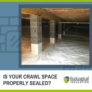 A properly sealed crawl space with a vapor barrier installed by EcoLogical Insulation - Auburn in Auburn, AL.