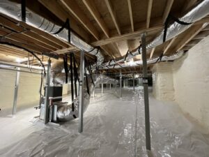 Crawl space insulation and radon mitigation services with vapor barrier and spray foam by Off-Axis Spray Foam and Radon Services in Clarksville, TN.