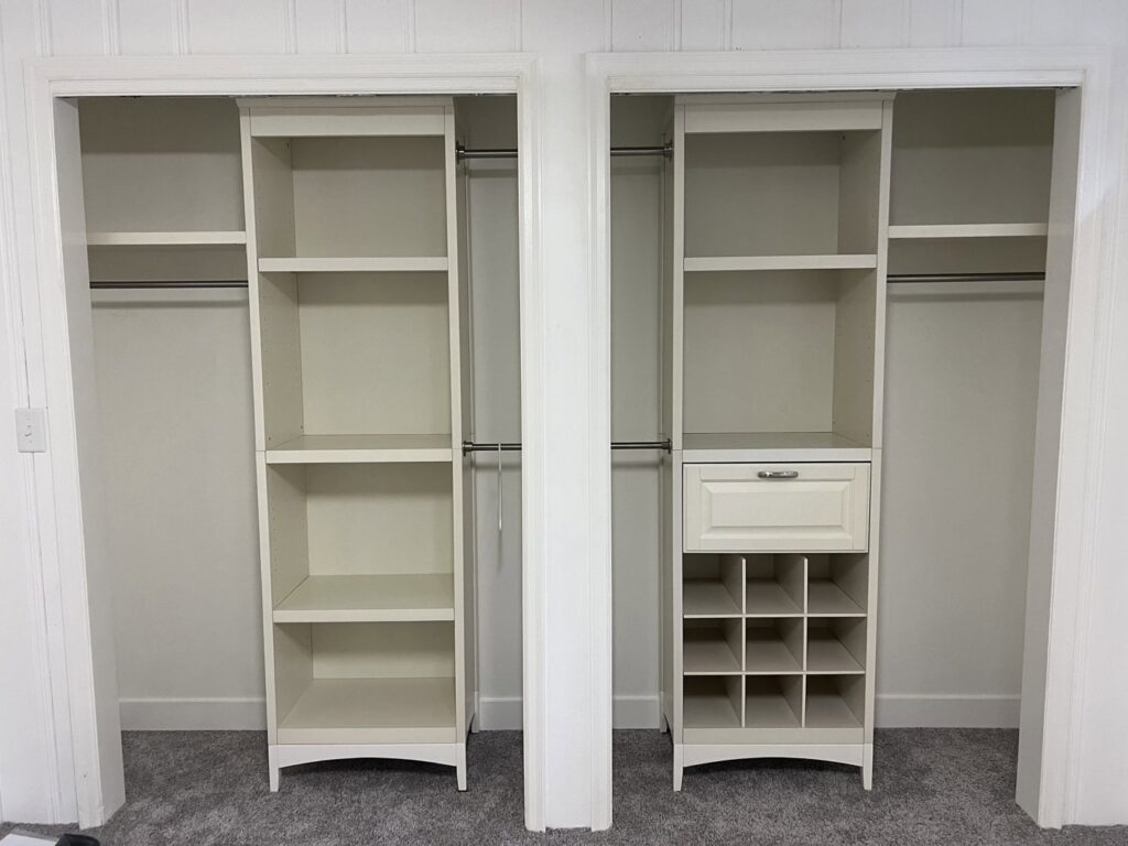 Custom closet shelving and organization systems installed by The Sioux Falls Handyman in Sioux Falls, SD.