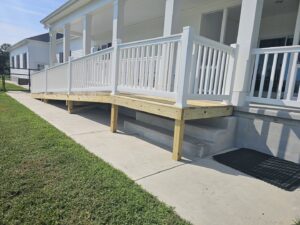 Custom wooden deck and ramp construction by A Man Who Can LLC, your reliable handyman in Milford, DE.
