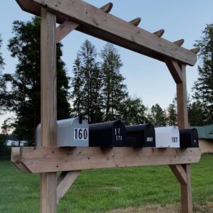 Custom wooden mailbox post installation by Panhandle Contracting Co. in Rathdrum, ID