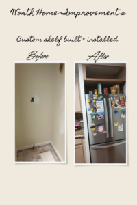 Before and after photos of a custom shelf built and installed by Worth Home Improvement LLC in Rockhill, NC.