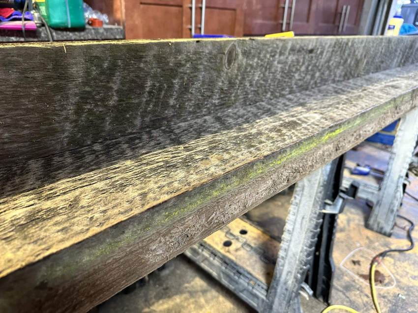 Close-up of a custom wooden board being prepared for finishing by Valleys Finest Custom Finishes LLC in Salem, OR.